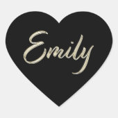 Emily white gold Handwriting Aufkleber Herz (Vorderseite)