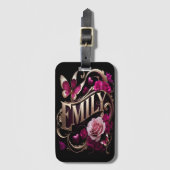Emily's Floral Namplate Gepäckanhänger (Vorderseite Vertikal)