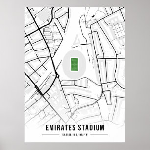 Emirates Stadium Map Design Poster