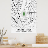Emirates Stadium Map Design Poster (Küche)