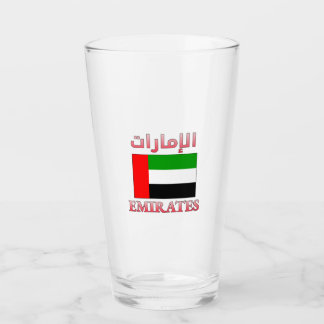 Emirates UAE Flag الإمارات Arabic & English Cool Glas