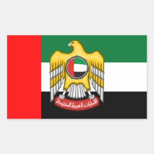 Emirati Flag & Emblem, Flagge der Vereinigten Arab Rechteckiger Aufkleber