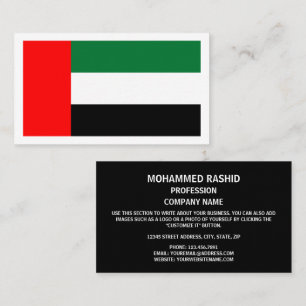 Emirati-Flagge, Flagge der Vereinigten Arabischen Visitenkarte
