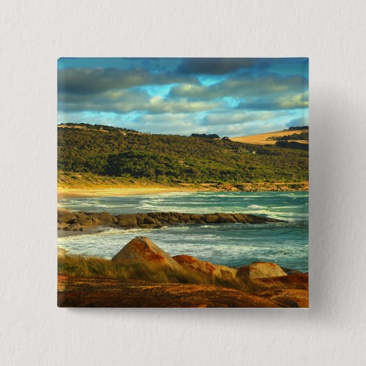 Emita Strand| Flinders-Insel, Tasmanien Button (Vorderseite)