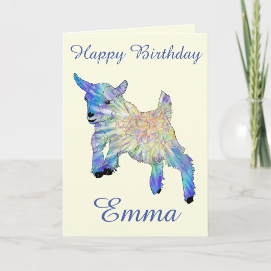 Emma Add Name Colorful Niedlich Baby Goes Art Karte (Vorderseite)
