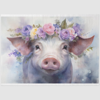 "Emma" Aquarellpapier Pig 30x20 Decoupage Seidenpapier