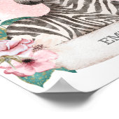 ** EMMA Baby Zebra Kinderzimmer Girl Jungle Name Poster (Ecke)