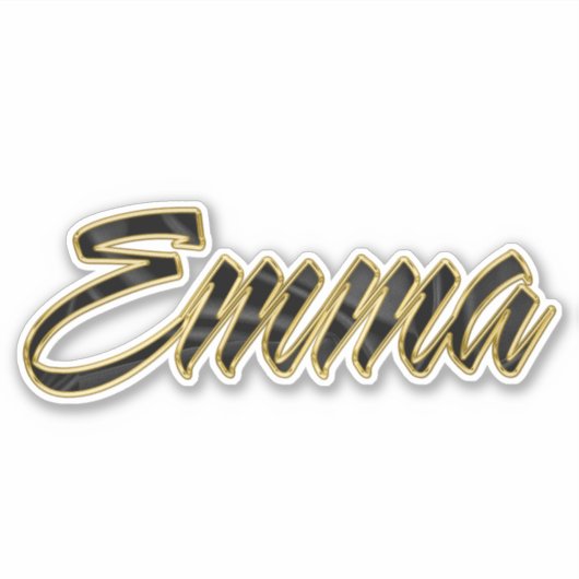 Emma black gold Lettering Aufkleber Sticker (Vorderseite)