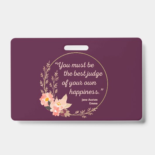 Emma by Jane Austen Quote I - Niedlich Style Ausweis (Vorderseite)