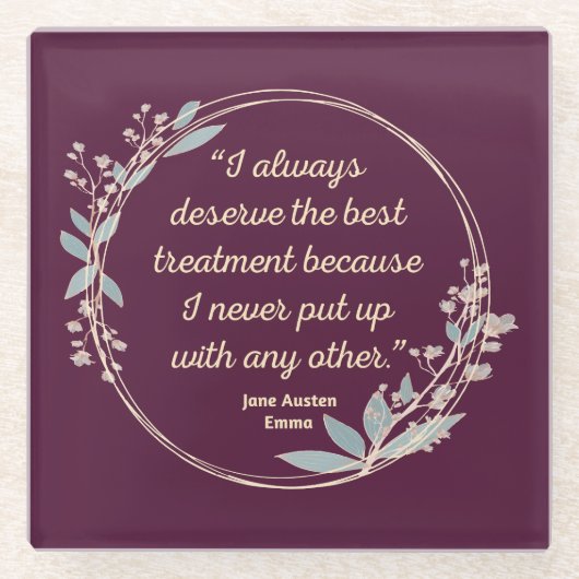 Emma By Jane Austen Quote II - Cute Style Glasuntersetzer (Vorderseite)