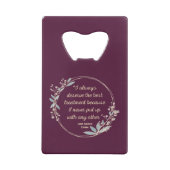 Emma by Jane Austen Zitat II - Niedlicher Stil Geldbeutel Flaschenöffner (Rückseite)