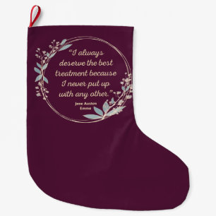 Emma by Jane Austen Zitat II - Niedlicher Stil Großer Weihnachtsstrumpf
