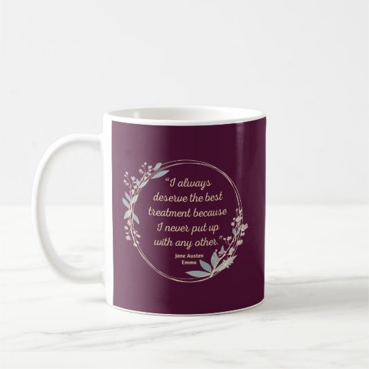 Emma by Jane Austen Zitat II - Niedlicher Stil Kaffeetasse (Links)