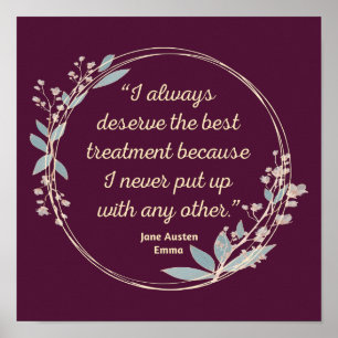 Emma by Jane Austen Zitat II - Niedlicher Stil Poster