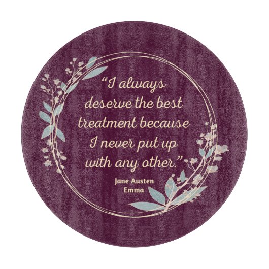 Emma by Jane Austen Zitat II - Niedlicher Stil Schneidebrett (Vorderseite)