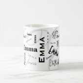 Emma Custom Name Black White Coffee Mug Kaffeetasse (Mittel)