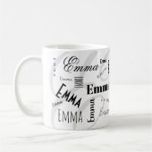 Emma Custom Name Black White Coffee Mug Kaffeetasse (Links)