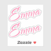Emma Decorative Name in Pink x2 Aufkleber (Blatt)