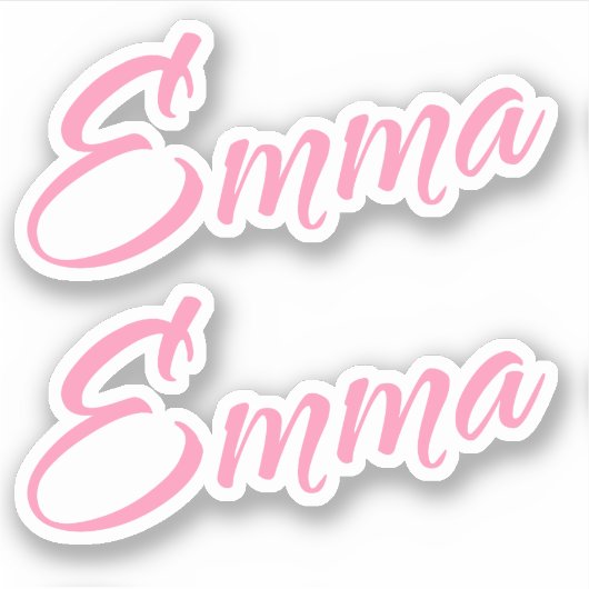 Emma Decorative Name in Pink x2 Aufkleber (Vorderseite)