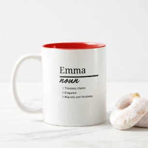 Emma, Definition des Personalisierten Namens Zweifarbige Tasse