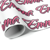 Emma faded pink personalisiertes Geschenkpapier (Rolleneckpunkt)
