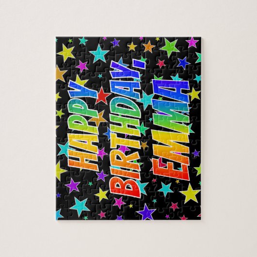 "EMMA" First Name, Fun "HAPPY BIRTHDAY" Puzzle (Vertikal)