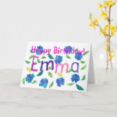 'Emma' Geburtstagkarte Karte (Gelbe Blume)