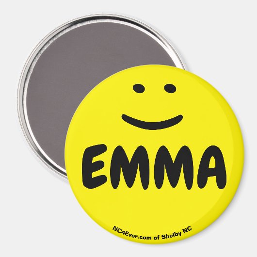 EMMA gelber Lächelmagnet Magnet (Vorderseite/Rückseite)