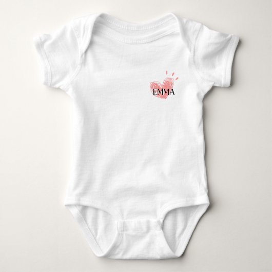 Emma Heart Baby Bodysuit Baby Strampler (Vorderseite)