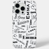 Emma Individuelle Name Schwarz-weiß Case-Mate iPhone Hülle (Rückseite)