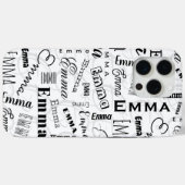 Emma Individuelle Name Schwarz-weiß Case-Mate iPhone Hülle (Rückseite (Horizontal))