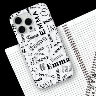 Emma Individuelle Name Schwarz-weiß Case-Mate iPhone Hülle