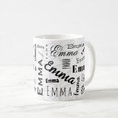 Emma Individuelle Name Schwarz-weiß Coffee Tasse (VorderseiteRechts)
