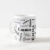 Emma Individuelle Name Schwarz-weiß Coffee Tasse (Vorderseite Links)