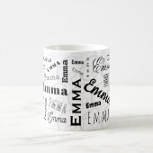 Emma Individuelle Name Schwarz-weiß Coffee Tasse (Mittel)