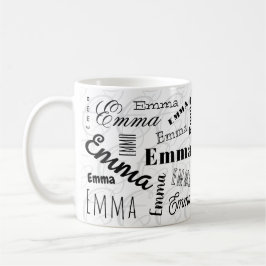 Emma Individuelle Name Schwarz-weiß Coffee Tasse