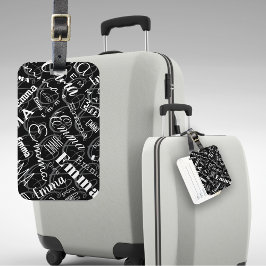 Emma Individuelle Name Schwarz-weiß Gepäckanhänger