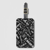 Emma Individuelle Name Schwarz-weiß Gepäckanhänger (Vorderseite Vertikal)