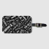 Emma Individuelle Name Schwarz-weiß Gepäckanhänger (Vorderseite (Horizontal))