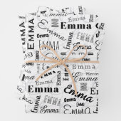 Emma Individuelle Name Schwarz-weiß Geschenkpapier Set (Beispiel)
