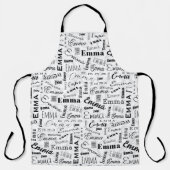 Emma Individuelle Name Schwarz-weiß Schürze (Vorderseite)