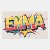 Emma mit Explosion Rechteckiger Aufkleber (Vorderseite)