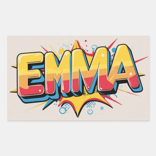 Emma mit Explosion Rechteckiger Aufkleber (Vorderseite)