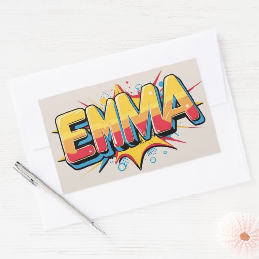 Emma mit Explosion Rechteckiger Aufkleber (Umschlag)