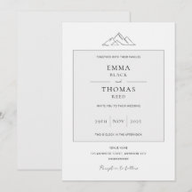 EMMA Mountain Minimalistisch Dove Gray Einladung