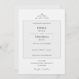 EMMA Mountain Minimalistisch Dove Gray Einladung