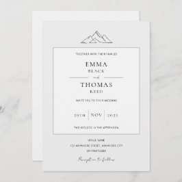 EMMA Mountain Minimalistisch Dove Gray Einladung