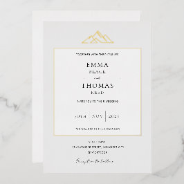 EMMA Mountain Minimalistisch Dove Gray Foil Einlad Folieneinladung