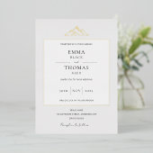 EMMA Mountain Minimalistisch Dove Gray Foil Einlad Folieneinladung (Stehend vorne)