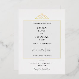 EMMA Mountain Minimalistisch Dove Gray Foil Einlad Folieneinladung